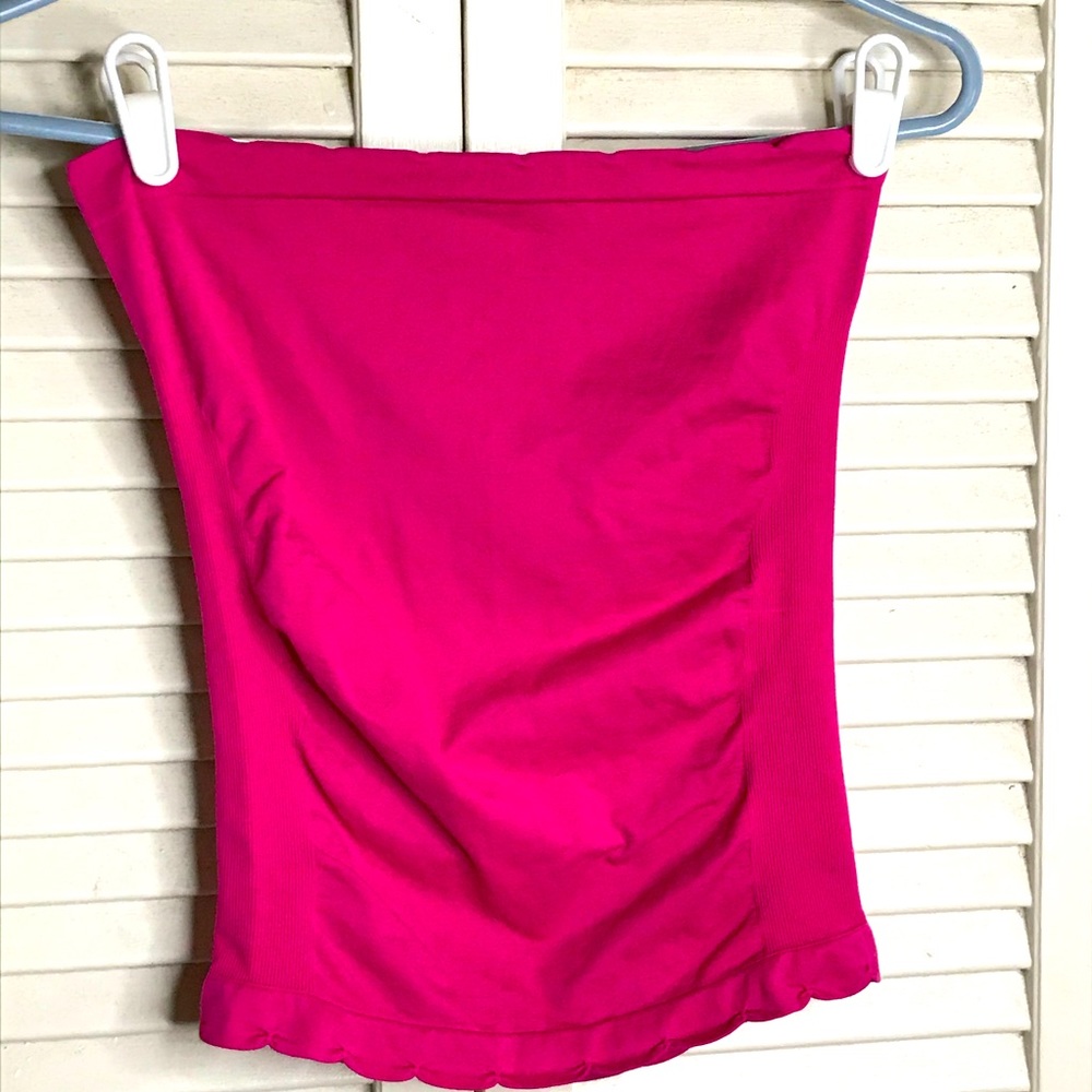 Tiranda Nylon Spandex hot pink tube top Small